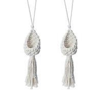 Tuminfar 2X Boho Macramé Air Plante Cintre Tillandsia Panier Suspendu Porte-Corde Fleur Décor à (10CM)