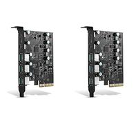 Tuminfar 2X Carte PCIe vers USB 3.2 Gen 2 avec Bande Passante 10Gbps Convertisseur 5 Ports (3X USB-A -2X USB-C) Splitter PCIE pour 10/8