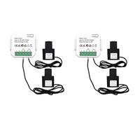 Tuminfar 2X Compteur D'ÉNergie Tuya ZigBee 2 Voies Bidirectionnel avec Pince de Capteur de Courant App Moniteur Puissance 100-240VAC, 2 Canaux 2CT