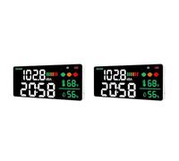 Tuminfar 2X DéCibel MèTre Tenture Murale SonomèTre 30-130DB Gamme 8.6 Pouces Grand Affichage LED Bruit Temps TempéRature