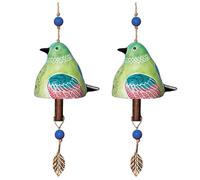 Tuminfar 2X DéCoration de Jardin de Cloche de Chant D'Oiseau, Carillon à Vent Rustique Suspendu, Pendentif de Cloche de Tube en MéTal Pendentif de Cloche de Porte D