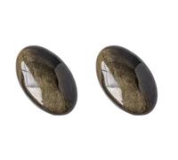 Tuminfar 2X Gemme de Cristal Naturel Obsidienne Dorée, Jouet de Pouce en Pierre de Palmier, Compresse Chaude, Artisanat de Guérison, Santé Familiale, Énergie, Cadeaux de Pierres Précieuses