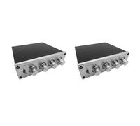 Tuminfar 2X HiFi sans Perte 1 EntréE 4 Sorties Hub Distributeur Audio SéLecteur de Signal Commutateur de Source Amplificateur de Volume (Argent)
