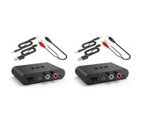 Tuminfar 2X Récepteur Audio Bluetooth 5.3 NFC USB U Disk 3,5 mm AUX USB Adaptateur sans Fil de Musique Stéréo pour Amplificateur de Haut-Parleur de Voiture