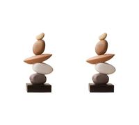 Tuminfar 2X Sculpture Moderne en Pierres Empilées en Résine - Art Rupestre Abstrait et Équilibré pour Différents Types de Pièces, Décoration de Table