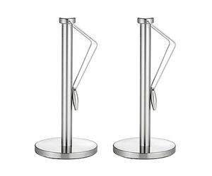 Tuminfar 2X Support de Porte-Serviettes en Papier avec Base pour Cuisine, Distributeur de Serviettes en Papier en Acier Inoxydable, Empêche Les Rouleaux de Papier de Tomber