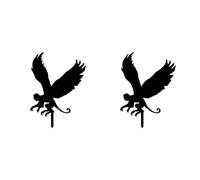 Tuminfar 2X Vol Singe Pieu de Jardin en Métal Mouche Singe Silhouette Noire Pieu de Jardin Signe Décor pour Cour Pelouse Patio