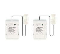 Tuminfar 2X WiFi TH-16 Switch Tuya ContrôLe Sans Fil avec Surveillance de la Consommation D'ÉNergie TempéRature et Thermostat D'Humidité pour