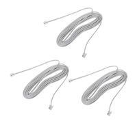 Tuminfar 3X 9M 30Ft RJ11 6P2C Modular Telephone Telephoniques Cables Fil Blanc