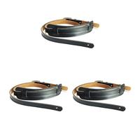 Tuminfar 3X Cuir et Boucle en Métal Sangle de Guitare électrique Ceinture épaulière Réglable Sangles de Guitare Vintage-Couleur Noire