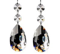Tuminfar 40 Pièces Cristaux de Lustre, Pendentifs de Pièces de Lustre en Cristal de Larme de Cristal Clair, Cristaux Suspendus pour Les Lustres (50 mm, Clair)