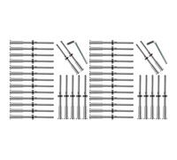 Tuminfar 40 Pièces Séries Tendeur à Main Swage Fileté Goujon Tension Hex Head Head Fitting Récepteur Terminal pour 1/8 Pouce CâBle Garde-Corps