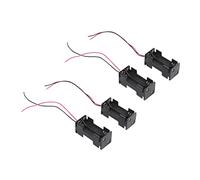 Tuminfar 4Pcs Noir 2-Couches 4 x 1,5 V AAA Batterie Boite Support Case W Fils de Connexion