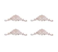 Tuminfar 4X Caoutchouc Bois Sculpté Applique RéTro Meubles Artisanat DéCor 38 X 15 X 1.2 cm