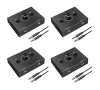 Tuminfar 4X Sélecteur Audio 3,5 mm, 2 Entrées 1 Sortie / 1 Entrée 2 Sorties Sélecteur Séparateur Audio, Boîtier de Commutation Audio, Bouton de Sourdine à Une Touche