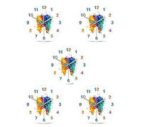 Tuminfar 5X Aquarelle Impression de Peinture de Dent Horloge Murale Le Cabinet Dentaire Art Mural Non Ticking la Montre Murale Dentiste Orthodontiste