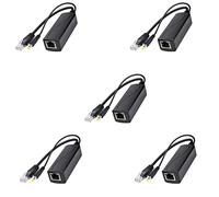 Tuminfar 5X PS5712TG Gigabit Puissance par Ethernet Splitter 10/100 / 1000Mpbs RJ45 Support IEEE802.3 AF/At (30W) Splitter PoE