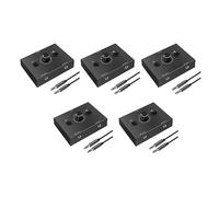 Tuminfar 5X Sélecteur Audio 3,5 mm, 2 Entrées 1 Sortie / 1 Entrée 2 Sorties Sélecteur Séparateur Audio, Boîtier de Commutation Audio, Bouton de Sourdine à Une Touche