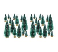 Tuminfar 68 Pièces Mini Arbre de Noël Neige Givre Pin Bricolage Artisanat Décoration de Bureau Ornements de Noël Décorations d'arbre