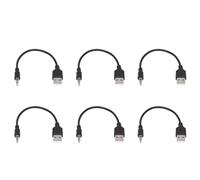 Tuminfar 6pièces 3.5mm Audio AUX Jack USB 2.0 Male Chargeur Cable Adaptateur Cordon pour Voiture MP3