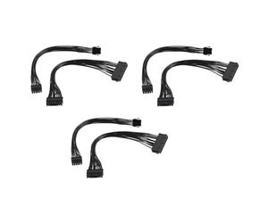 Tuminfar 6X Câble de Conversion de Puissance de Carte MèRe 24 Broches à 18 Broches, 8 Broches à 12 Broches, Prise en Charge de L'Alimentation ATX, Adapté pour Z440 Z640