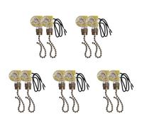 Tuminfar Interrupteur de LumièRe de Ventilateur de Plafond ZE-109 Interrupteur de LumièRe à Deux Fils avec Cordons Traction pour Ventilateurs de Plafonnier Lampes 10 PièCes Bronze