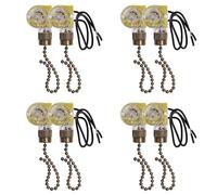 Tuminfar Interrupteur de LumièRe de Ventilateur de Plafond ZE-109 Interrupteur de LumièRe à Deux Fils avec Cordons Traction pour Ventilateurs de Plafonnier Lampes 8 PièCes Bronze