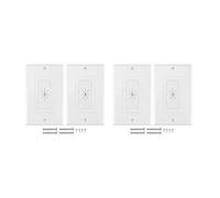 Tuminfar Lot de 4 œillets Muraux Flexibles En Caoutchouc avec Plaque Murale Décorative, Plaque de Passage 1 Gang pour Câbles Basse Tension