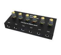 Tuminfar Mélangeur Audio 6 Canaux Casque Microphone Amplificateur Microphone Distributeur Hub Jack 6,35 mm 1/4 TRS Amplificateur