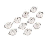 Tumintu 10 PièCes en CéRamique B9A Argenté 9Pin Tube à Vide Prise Panneau Châssis Support pour ECC81 ECC82 ECC83 EL84 6922 Tube à Vide
