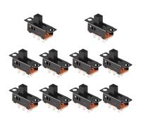 Tumintu 10Pcs interrupteur a glissiere de haut bouton a 6 broches a 3 Position DPDT panneau de 0.5A 50V DC