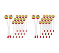 Tumintu 28 Pièces Séries Lollipop Tambour Maillet Bâtons Rond Arc-En-Ciel Marteau Percussion Bâtons En Plastique Pilons pour Enfants L'Enfant Maillet