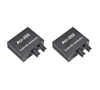 Tumintu 2X AU-202 MéLangeur StéRéO 2 EntréEs 2 Sorties Distributeur Audio pour Casque AMP de Puissance Externe ContrôLe du Volume Seul