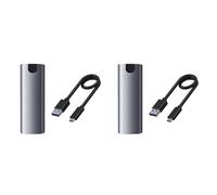 Tumintu 2X Boîtier SSD M2 NGFF vers USB 3.1 Gen 2 Boîtier SSD 5 Gbit/S pour NGFF B Key/(B+M) Key SSD Hard Disk Box Adaptateur M.2