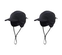 Tumintu 2X Chapeaux d'hiver Imperméables Casquette de Baseball avec Oreillettes Doublées de Polyester Chaud, Noir