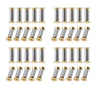 Tumintu 40 Paquets de Vis à Manche de Couteau, Rivets, Boulons de Fixation, Vis à Tête Plate Hexagonale Dorée, Vis de Fabricant de Couteaux