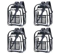 Tumintu 4X Clair à Toute Épreuve, D'École de Sécurité Transparent,Voir à Travers le Cartable pour le Travail,Contrôle de Sécurité et Voyage