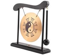 Tumintu Carillon de bureau Feng Shui en laiton avec support et maillet, produit de décoration d'intérieur chinoise délicat, facile à utiliser huit trigrammes.