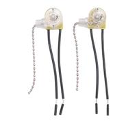 Tumintu Interrupteur de LumièRe de Ventilateur de Plafond ZE-109 Interrupteur de LumièRe à Deux Fils avec Cordons de Traction pour Ventilateurs de Plafonnier Lampes 2Pcs Argent