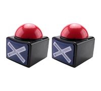 Tumintu Lot de 2 boutons de Answer Buzzer, alarme sonore de avec lumière Trivia Quiz Got Talent Buzzer Jouet