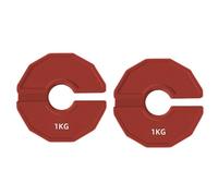 Tumintu Lot de 2 plaques de musculation de type micro haltère courte fraction de poids plaque de rupture en caoutchouc plaques de poids plaques add-on ouverture 35 mm 1,0 kg