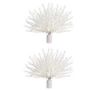 Tumintu Lot de 72 tiges d'eucalyptus artificielles blanches - Branches d'eucalyptus artificielles - Feuilles pour arrangements floraux, bouquets de mariage, décoration