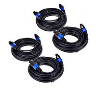 Tumintu Paquet de 4 Câbles Mâles Speakon de 25 Pieds Vers Speakon, Fil de Câble de Haut-Parleur DJ de Calibre 12 AWG