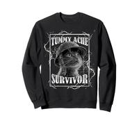 Tummy Ache Survivor Funny Cat Dramatic Lightning Band Sweatshirt