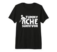 Tummy Ache Survivor Funny Graphic Vintage T-Shirt Haut de Gamme