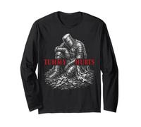 Tummy Hurts Funny Medieval Knight Gothic Art Dark Humor Manche Longue