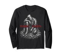 Tummy Hurts Funny Medieval Knight Gothic Art Dark Humor Manche Longue