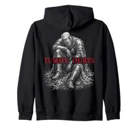 Tummy Hurts Funny Medieval Knight Gothic Art Dark Humor Sweat à Capuche