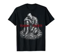 Tummy Hurts Funny Medieval Knight Gothic Art Dark Humor T-Shirt