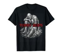 Tummy Hurts Funny Medieval Knight Gothic Art Dark Humor T-Shirt